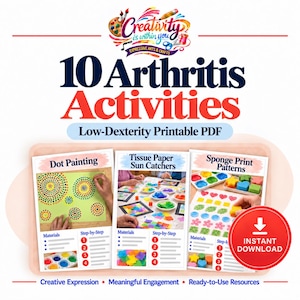 10 Arthritis-Friendly Art Activities for Seniors | Low-Dexterity Printable PDF