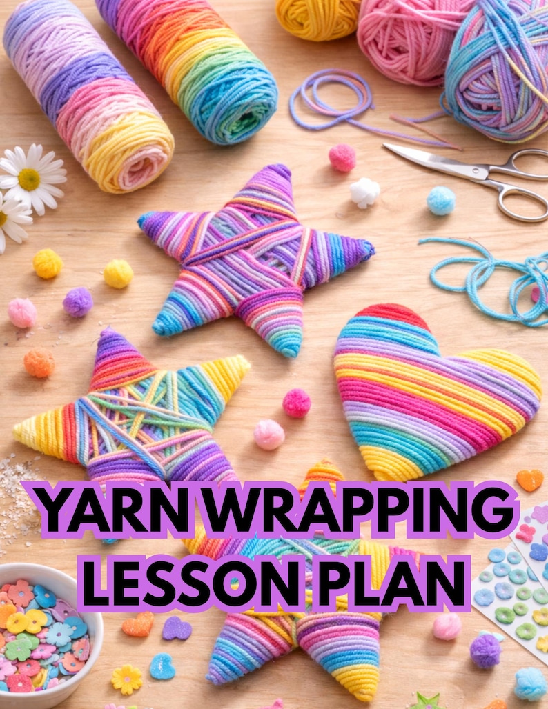 Yarning Object Yarn Wrapping Lesson Plan | Colorful DIY Craft (PDF Pattern) - Etsy