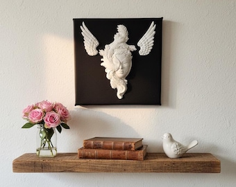 3D Masked Lady Canvas Wall Art – Modern Resin Sculpture