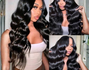 Body Wave Lace Front Human Hair Wig 180 Density 13x6 and 13x4