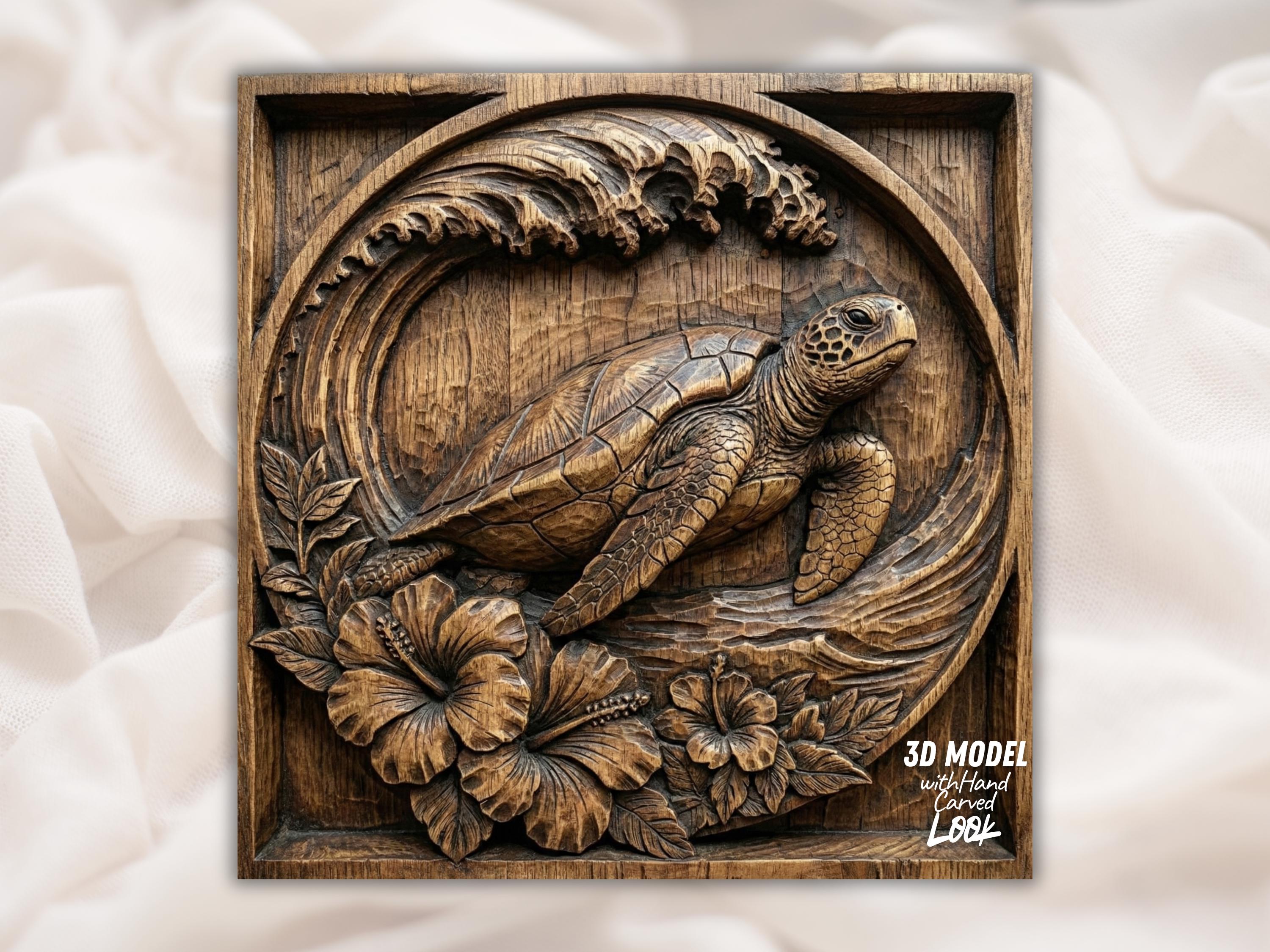 Carved wood turtle - Etsy 日本