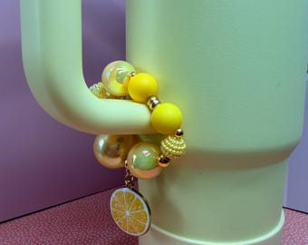 Kleurrijke bedel met handvat: sprankelende bijpassende unieke kralen, goud en een hangende bedelarmband voor Stanley Hydrojug