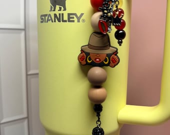 Queen Tumbler Anhänger: Bunte Perlen Juniteenth Stanley Cup Strohhalm Anhänger Geburtstagskind