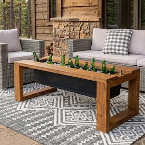 The Alpine Cooler Table – Woodworking Plans, DIY Outdoor Coffee Table with Built-in Ice Bucket, PDF Digital Download, Modern Farmhouse Style