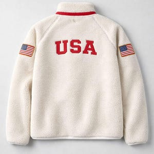 Veste polaire chauffante en sherpa Rivalry USA | Veste sherpa américaine inspirée de Shane Hollander