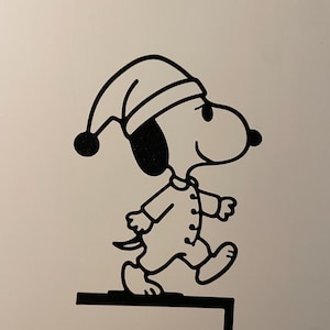 Snoopy ljusströmbrytare dekoration, väggdekor, minimalistisk konst, originaldesign, present | Snoopy och Woodstock