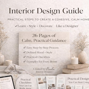 Diseña habitaciones que se sientan bien: Guía de diseño de interiores para principiantes / Decoración DIY (PDF)