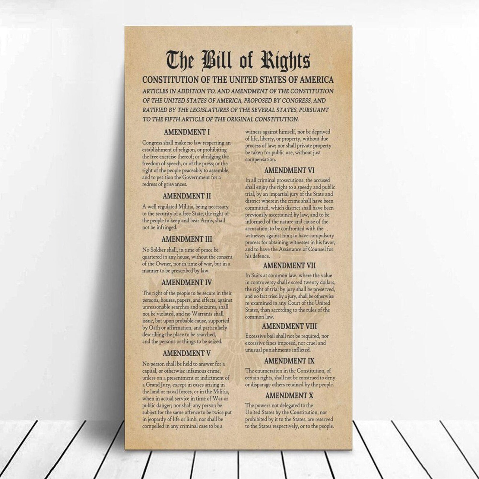U.S. Constitution & Bill of Rights Canvas Wall Art - Etsy