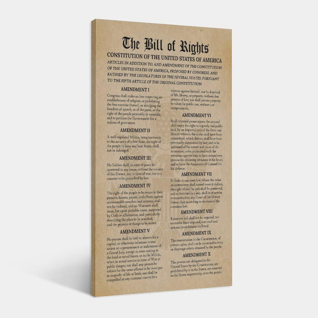 U.S. Constitution & Bill of Rights Canvas Wall Art - Etsy