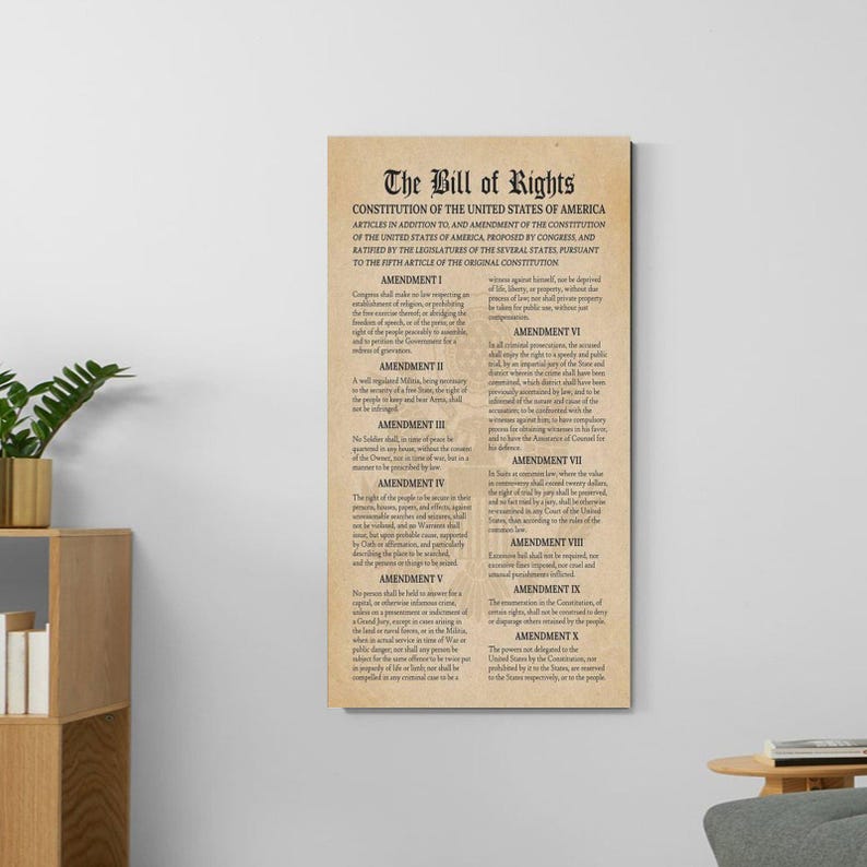 U.S. Constitution & Bill of Rights Canvas Wall Art - Etsy