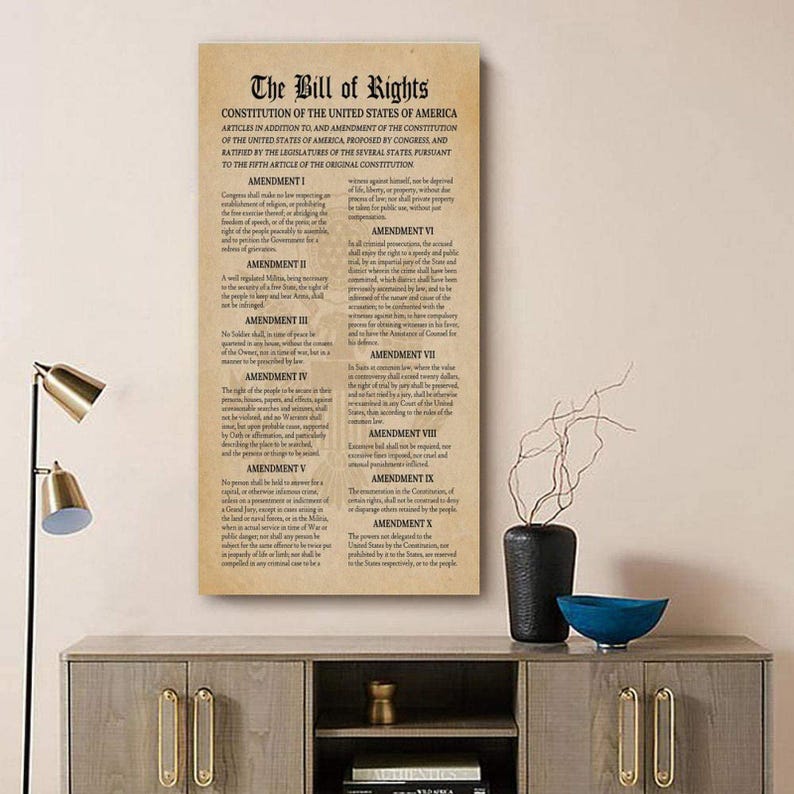 U.S. Constitution & Bill of Rights Canvas Wall Art - Etsy