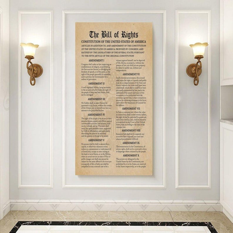 U.S. Constitution & Bill of Rights Canvas Wall Art - Etsy