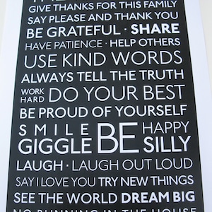 Family Rules - PERSONALIZED (Your Family Name) - London Underground -Subway Art