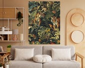 Jungle Wall Art, Vintage Illustration Print, Digital Download Printable
