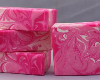 Ode de Rose Bar Soap Scented Handmade Cold Process Artisan Soap Handcrafted Rose Pink Floral Scent