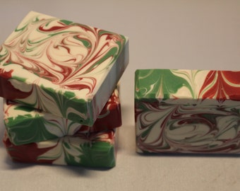 Soap Holly Jolly Scented Christmas Holiday Handmade Cold Process Artisan Soap Ready to Ship Handcrafted Bar Soap Best Seller