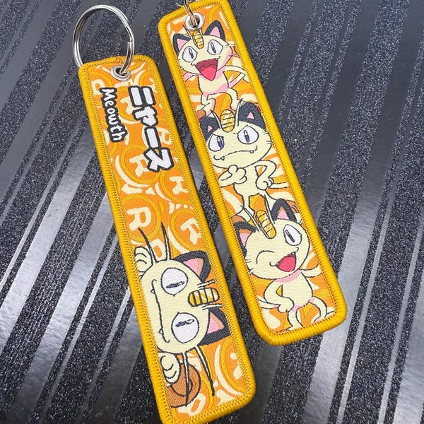 1 Piece Double Sided 5 Inch Meowth Keychain