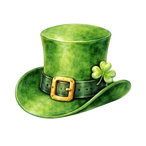 St Patrick’s Day Leprechaun Hat PNG | Green Irish Hat Clipart | T-Shirt Design