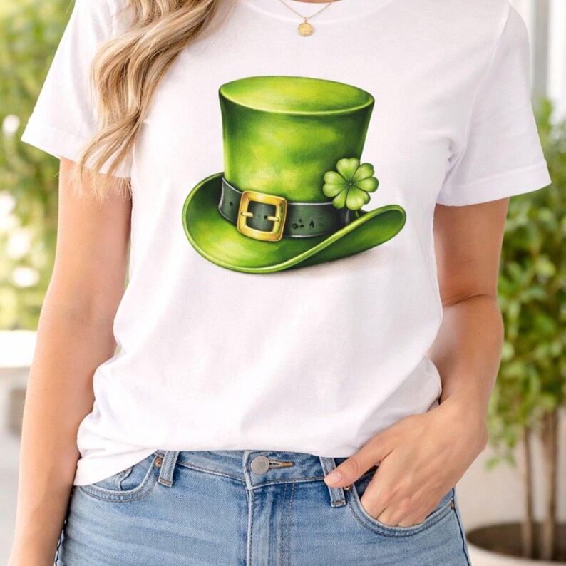 Czapka skrzata na Dzień Świętego Patryka w formacie PNG | Zielony irlandzki kapelusz w grafice clipart | Projekt koszulki zdjęcie 3