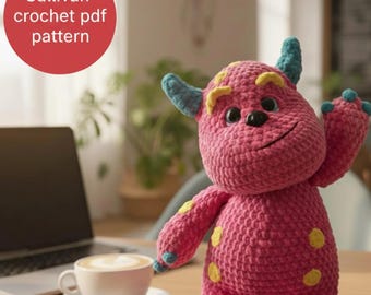 Zrób to sam: szydełkowy potwór Sullivana: Wzór dla początkujących, szyty niskim ściegiem (plik PDF w języku angielskim)