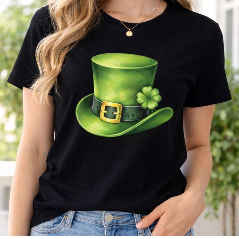 Czapka skrzata na Dzień Świętego Patryka w formacie PNG | Zielony irlandzki kapelusz w grafice clipart | Projekt koszulki zdjęcie 2