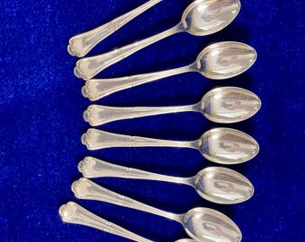 Sterling Silver Demitasse Spoons Set of 6 in Box Sheffield 1930