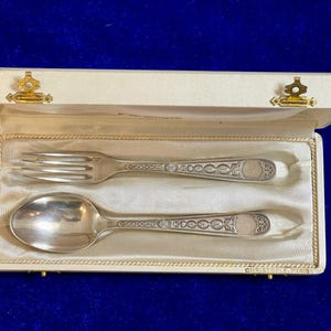 Vintage Christofle Silver-Plated Salad Set – Ornate Floral Pattern, Boxed