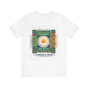 Nasi Lemak kretskort T-shirt - Techwear, rolig utvecklargåva, ingenjörs-foodie grafisk t-shirt, Silicon Valley x Kampung-stil, MakanandMain