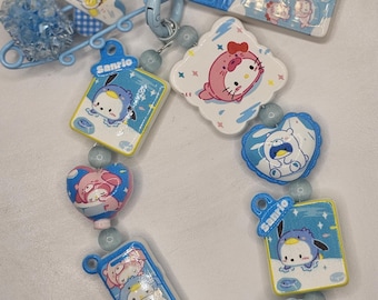 Charakter Bead Schlüsselanhänger: Witziger Taschenanhänger mit süßen kawaii Figuren, Hello Kitty und Freunden