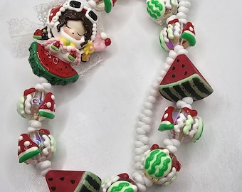 Charakter inspirierte Schlüsselanhänger / Tasche / Telefon / Charme mit einer handbemalten Figur / Puppe