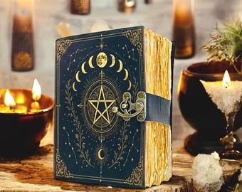 Witchcraft Leather Journal: Moon Phase Buch der Schatten