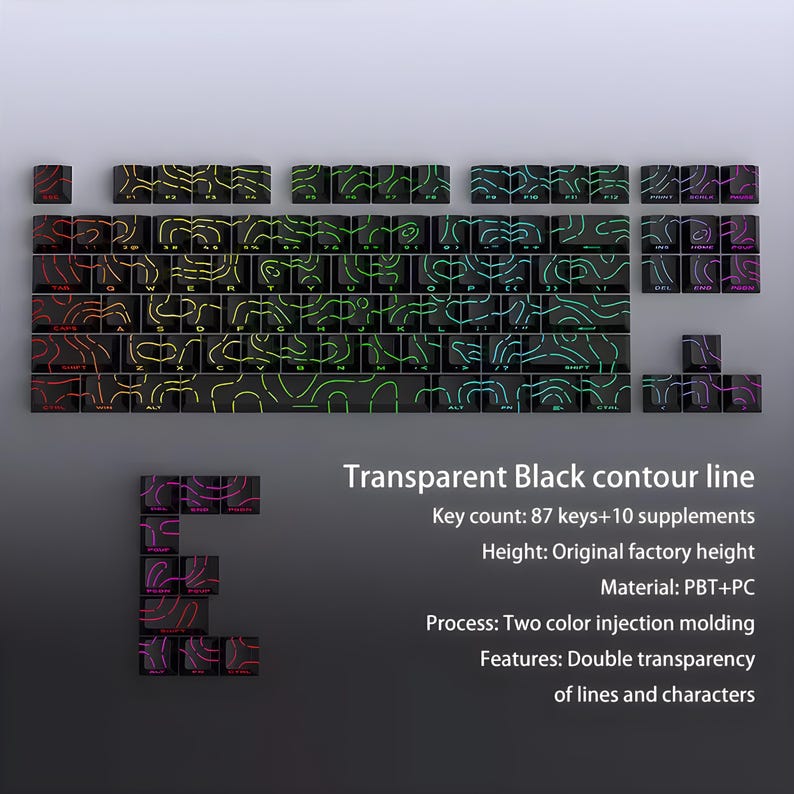 Side Engraved Contour 4.0 Keycap Set – 97 Keys PBT Translucent Keycaps ...