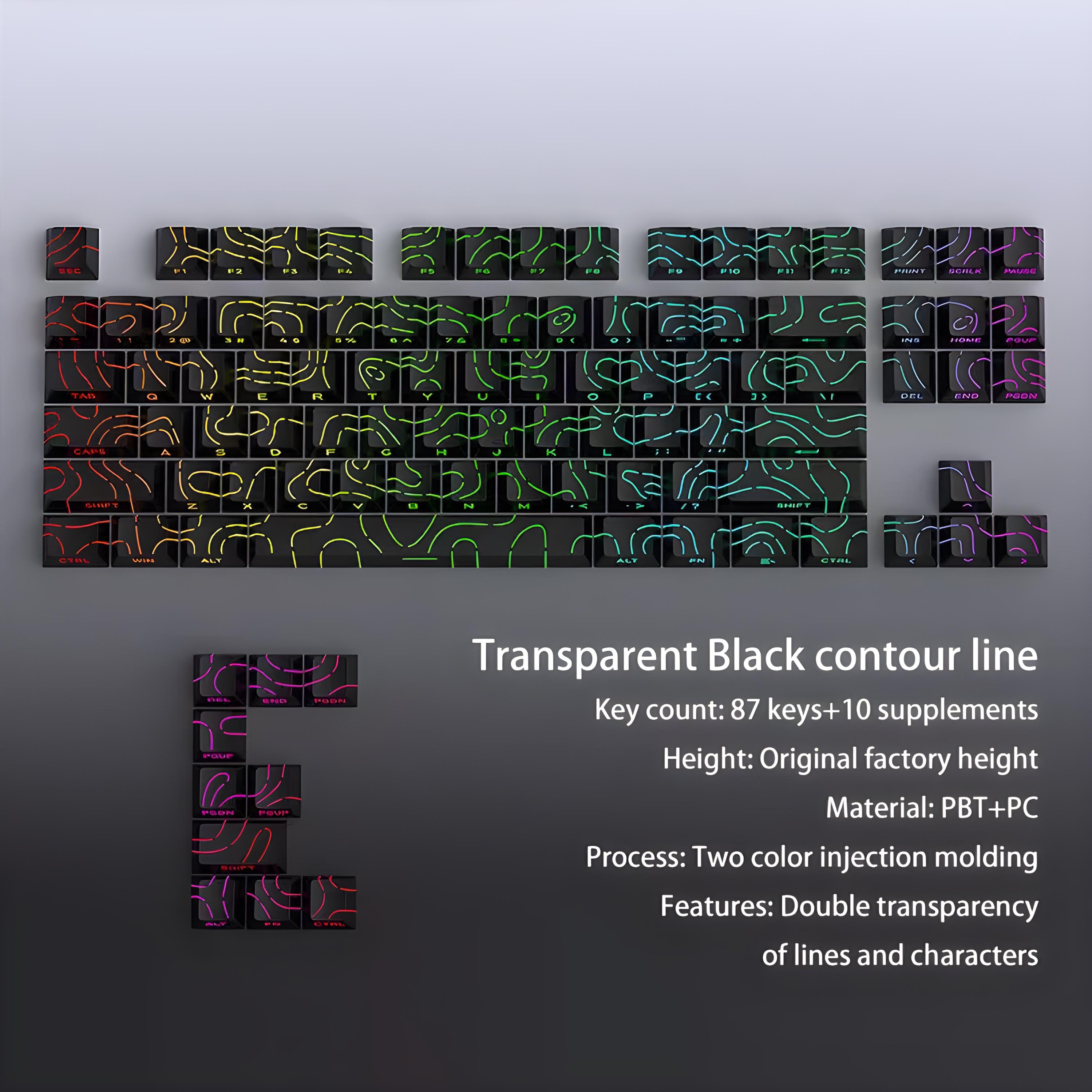Side Engraved Contour 4.0 Keycap Set – 97 Keys PBT Translucent Keycaps ...