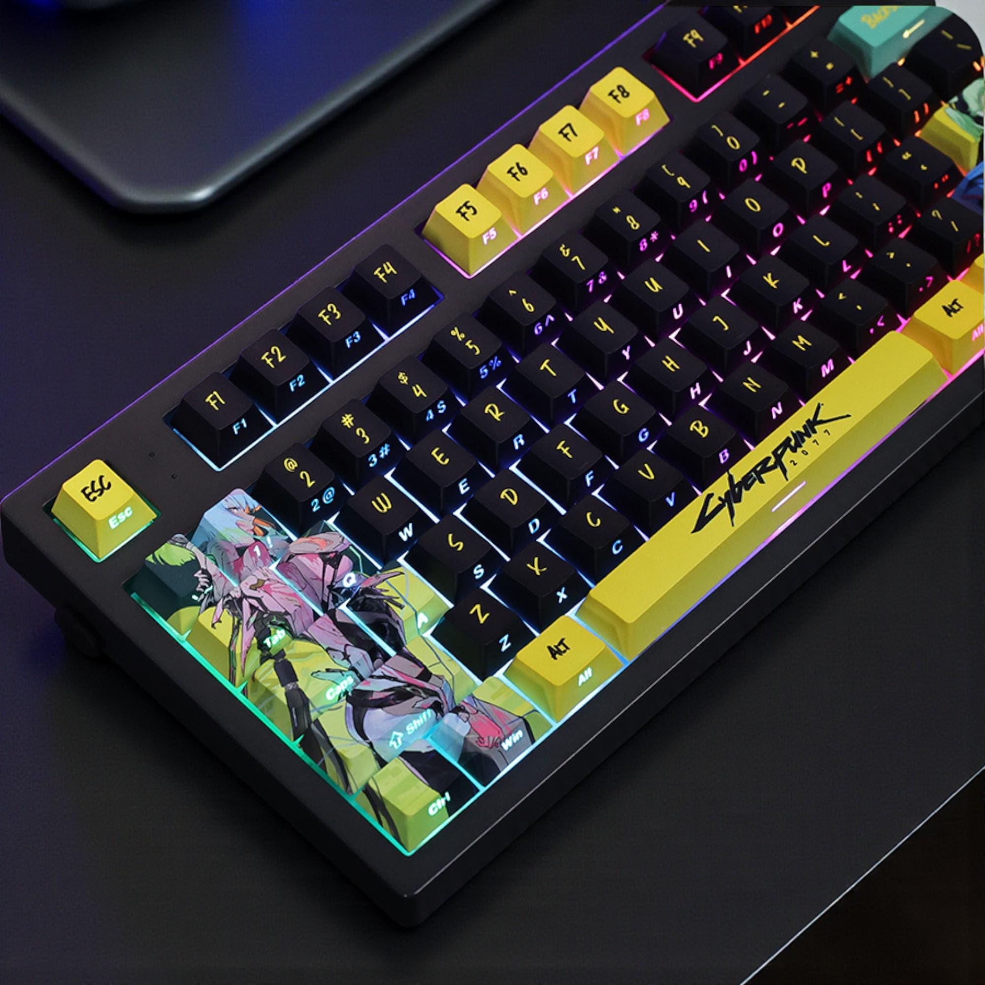Cyberpunk Edgerunners Keycaps Set – Dual Legend, 130 Keys PBT ASA ...