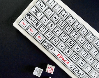 Gepersonaliseerde witte aangepaste keycap-set – PBT-toetsenbordtoetsen voor mechanisch toetsenbord in Japanse stijl