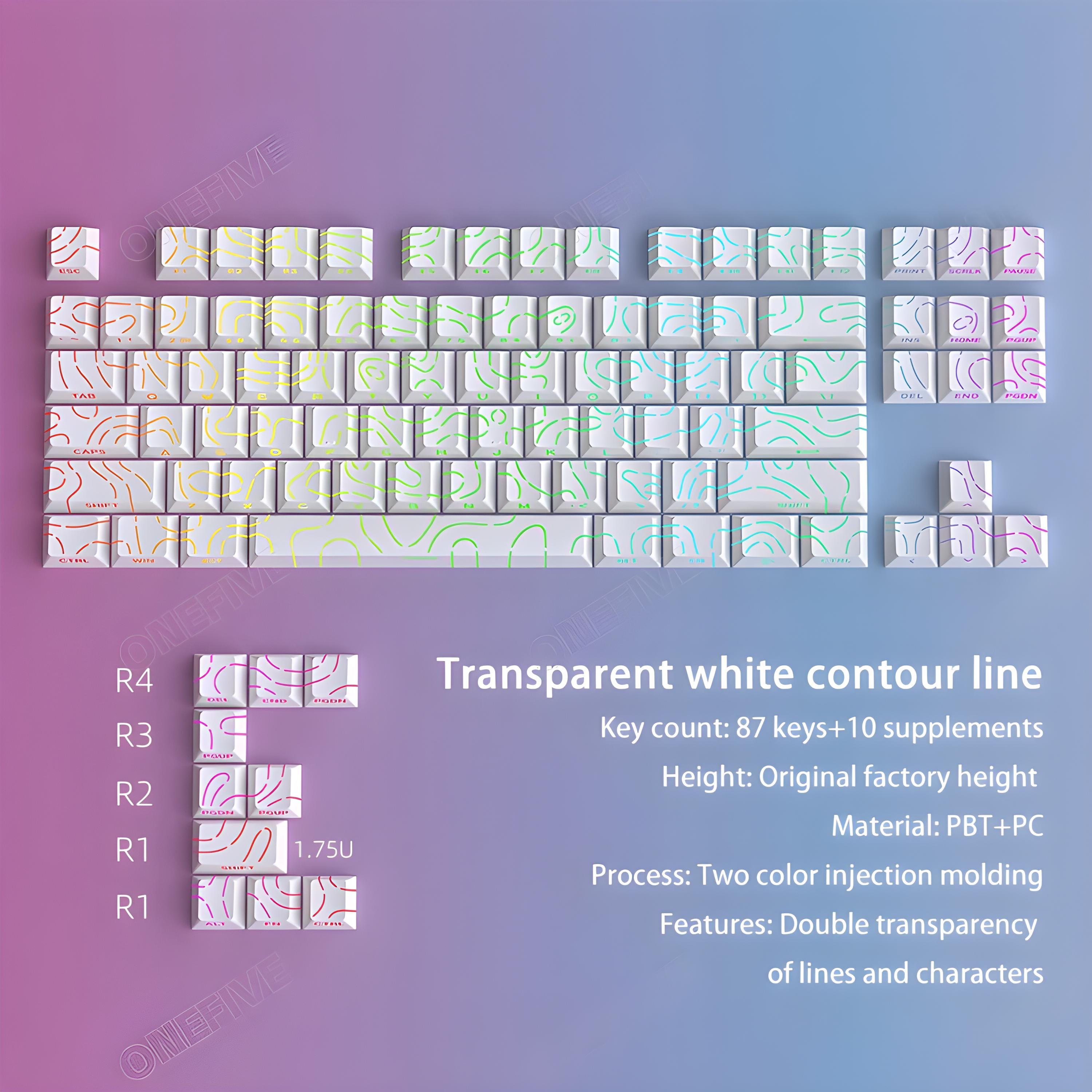 Side Engraved Contour 4.0 Keycap Set – 97 Keys PBT Translucent Keycaps ...