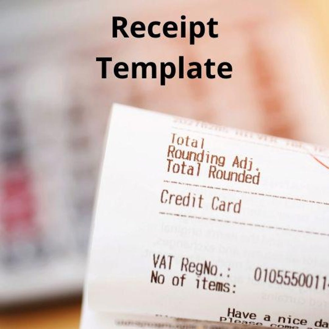Buy Editable Receipt Template | Minimalist Design, PDF & Excel Online ...
