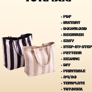 Kora Market Tote Bag PDF Pattern | Beginner Market Bag Tutorial | Reusable Canvas Grocery Tote Pattern
