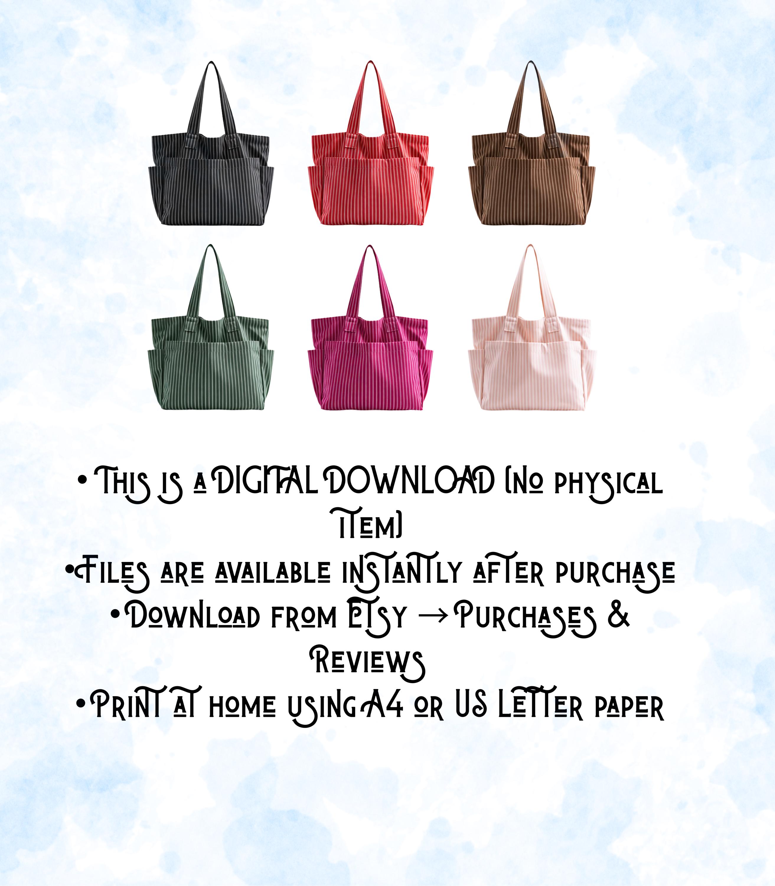 Tote Bag Sewing Pattern PDF | Canvas Shopper Bag | Beginner Friendly ...