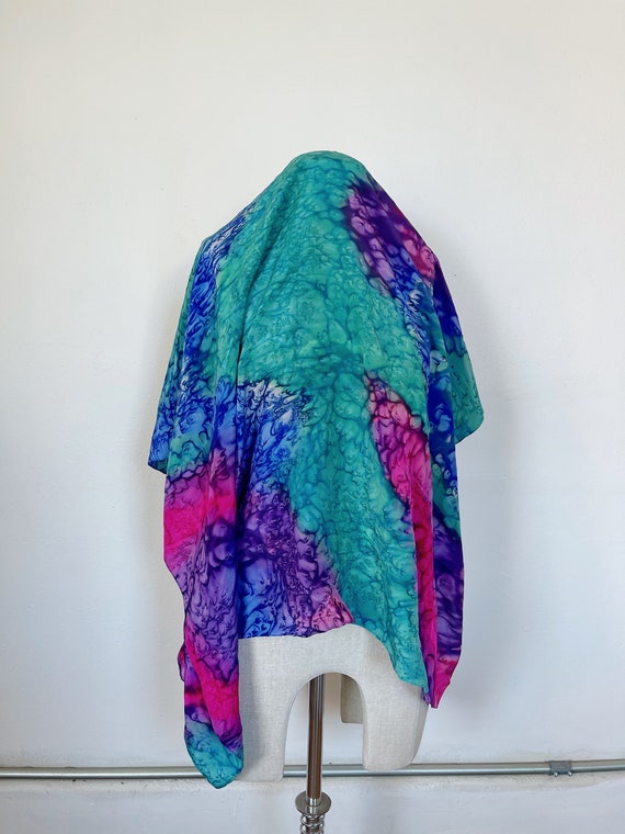 Vintage psychedelic silk scarf accessories hair w… - image 2