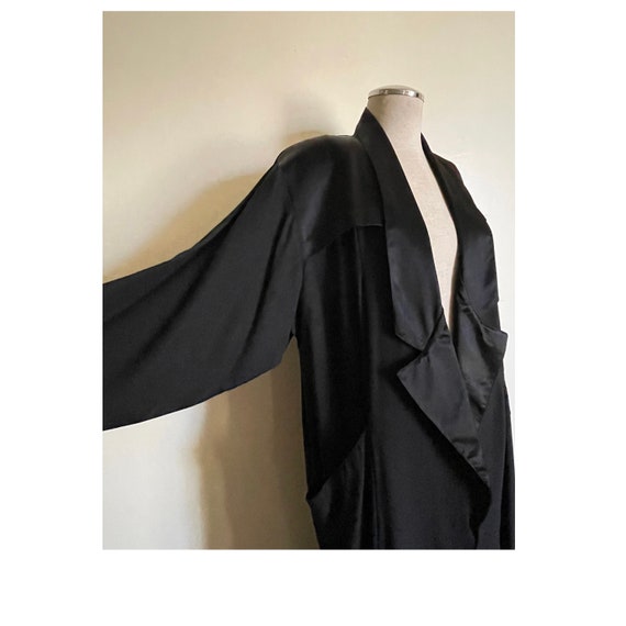 Leger structural draped long black coat goth clas… - image 1