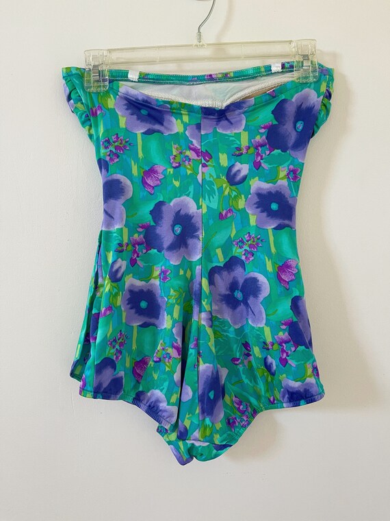 Vintage floral swimsuit Jantzen strapless swim we… - image 3