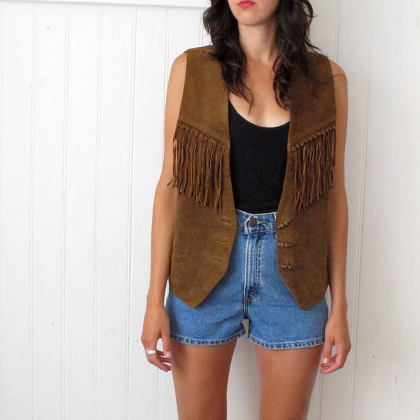 Suede fringe vest