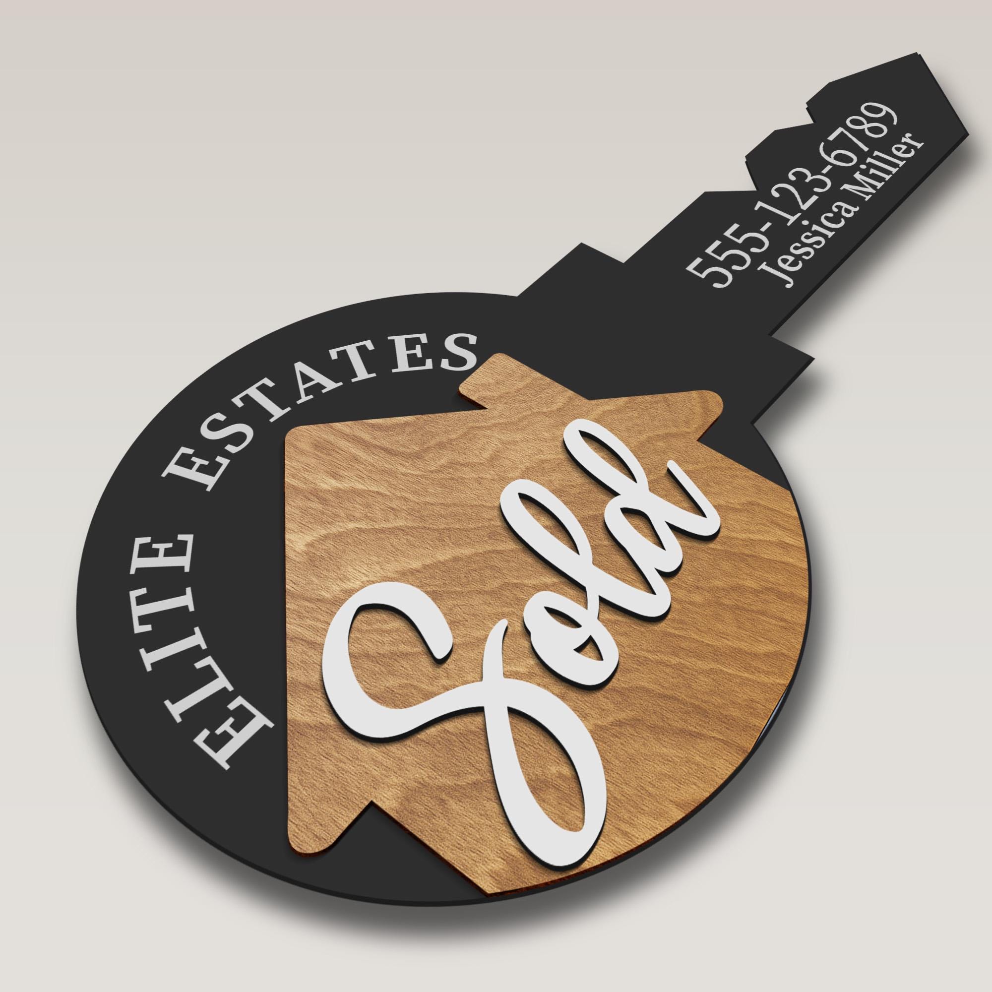 Rectagle Realtor Key Realtor Key Svg, Realtor Marketing Reversible Key Laser File, Double ...