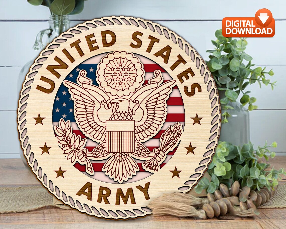 Army Wood Sign, US Army Decor, Military Wood Sign Digital File, Army ...
