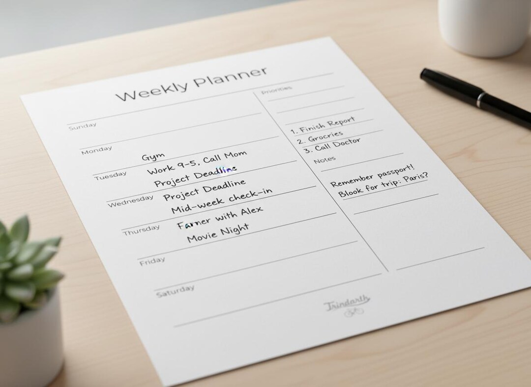 Weekly Planner Printable Minimalist to Do List Instant Download - Etsy