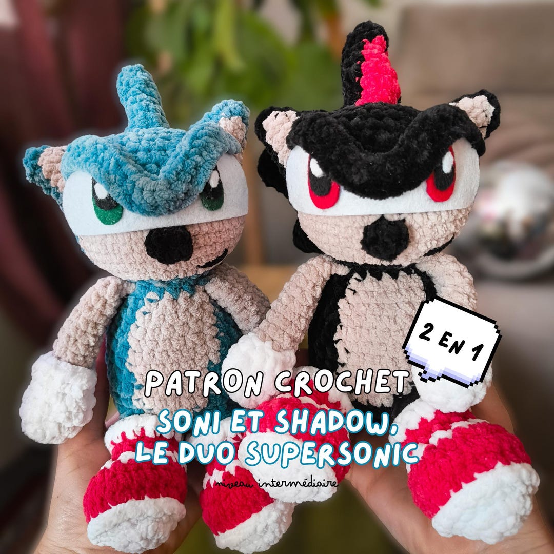 Shadow Crochet Pattern Sonia & Shadow Crochet Pattern, the Supersonic Duo - French Amigurumi ...