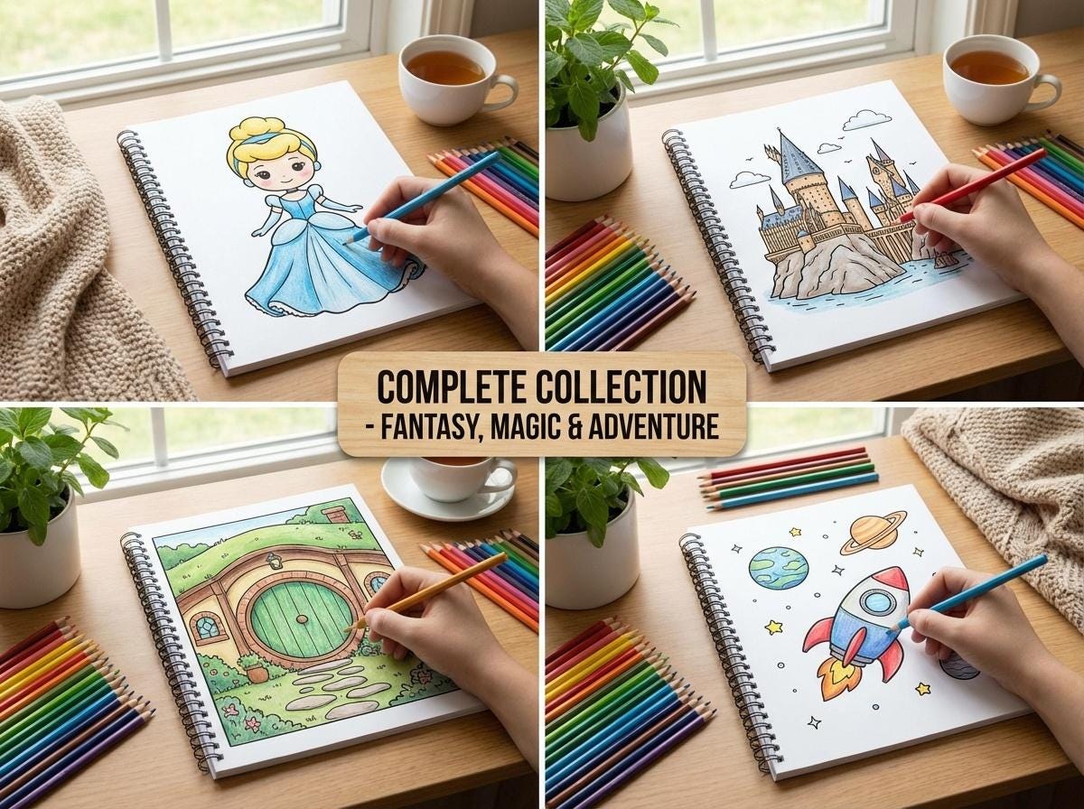 Ultimate Kawaii Coloring Book Bundle | 4 Books 90+ Pages | Disney ...