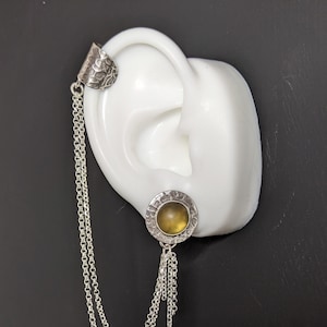 Bajoran Inspired Earring, Ear Cuff Chain Earrings, Star Trek Inspired Cosplay, Star Trek Inspired Jewelry, Sci Fi Jewelry, Fantasy Ear Cuff