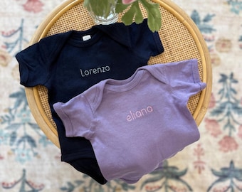 Personalized Infant Bodysuit, Name Embroidered on 100% Cotton Bodysuit, Size NB - 6M